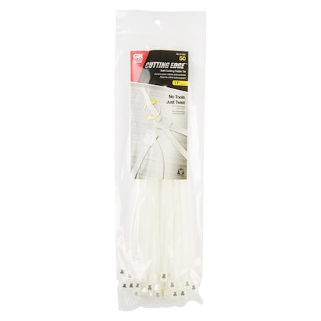 Power Products Cable Tie, 11 in L, Natural, Nylon 6/6, 50 lb Strength 3557584